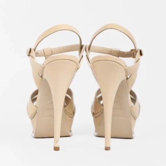 Saint Laurent Nude Patent Leather Tribute 105 Platform Sandal - Picture 3 of 12
